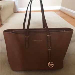 Michael Kors Tan Jet Set Travel Tote.